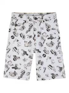 Шорты в полоску с графическим принтом Marc Jacobs Kids, белый