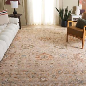 Ковер SAFAVIEH, 244 x 305 см, - коллекция Samarkand - большой - светло-коричневый и серый, ручная вязка из шерсти, идеально для гостиной, спальни, офиса, столовой (SRK133T)