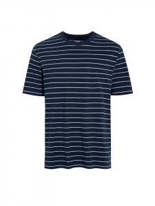 Полосатая футболка с круглым вырезом темно-синего цвета Mavi Jeans