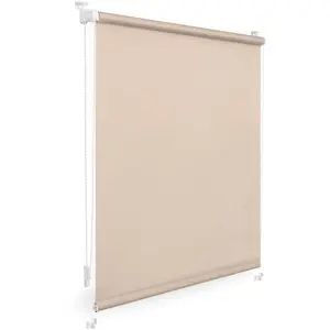 Жалюзи с боковым приводом Uni Rollo затемняющие, энергосберегающие, без сверления, с зажимным креплением и окраской - для окон и дверей, Klemmfix Lichtblick Original, кремовый/белый