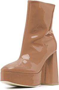 Женские классические ботильоны FSJ с круглыми носками, платформой и широким каблуком, боковая молния, зимние модные прогулочные туфли, размер 4-15 US, Peru