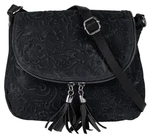 Сумка через плечо Samantha Look, натуральная кожа, производство Италия, синий