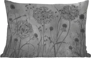 Подушка для улицы - Природа - Натюрморт - Черно-белый - 60 x 40 см - Устойчива к погодным условиям - Подушка для отдыха - Декоративная подушка - Подушка для дома MuchoWow