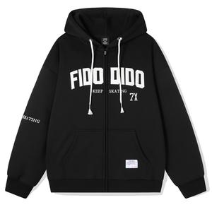 Толстовка унисекс FIDO DIDO, Черный и белый (на флисовой подкладке и утолщенный)