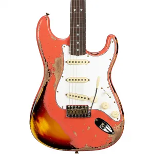 Электрогитара Fender Custom Shop 65 Stratocaster Super Heavy Relic, супер состаренная, Tahitian Coral с 3-цветным солнечным выцветанием