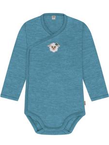 Normani Outdoor Sports Детский боди из шерсти мериноса, боди с длинными рукавами и запахом, синего цвета