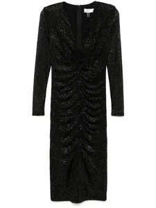 Платье мини из тюля в горох Nissa, черный