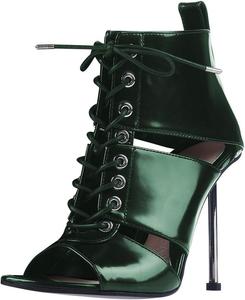 Женские сексуальные босоножки Zszszsu с открытым носком, стойкой на шпильке, ботильоны на высоком каблуке, модные с шнуровкой, с вырезами, летние праздничные туфли, размер 4-16 US, Dark Green