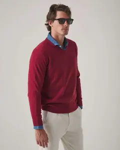 Мужской свитер с V-образным вырезом Scotta 1985, бордовый