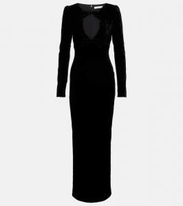 Бархатное платье с вырезом в виде банта Alessandra Rich, Black