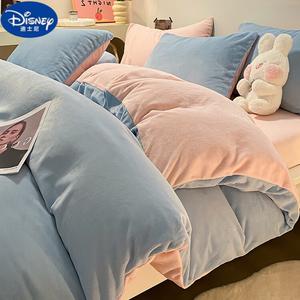 Disney Пододеяльник из молочного вельвета 220х240 см, двусторонний флис, цвет Baby Blue And Pink