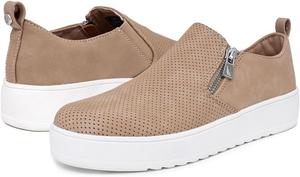 Женские слипоны Nautica с боковой молнией - удобные низкие кеды для ходьбы, идеально подходящие для повседневной носки, Taupe