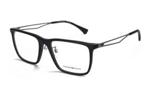 EMPORIO ARMANI Прямоугольная оправа для очков из металла, Black