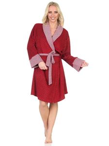 Халат NORMANN Frottee Morgenmantel langarm Bündchen Tupfen Optik, цвет Allover