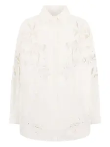 Рубашка с цветочным кружевом Valentino Garavani, белый