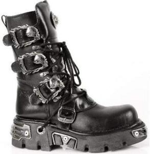 Ботинки New Rock Newrock 391 S1 Black Metallic Reactor Goth Biker унисекс черного цвета