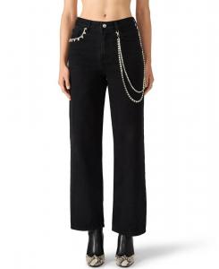Женские джинсы Swift со средней посадкой и стразами и цепочкой Steve Madden, Black