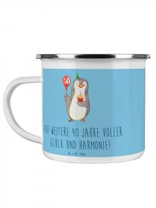 Кружка на 40-ю годовщину свадьбы (Рубиновая свадьба) с надписью небесно-голубого цвета Mr. & Mrs. Panda