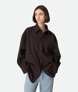 Женская рубашка Stretch Wool Shirt BOTTEGA VENETA, коричневый