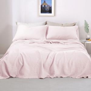 Комплект постельного белья Linen World King Size, светло-розовый
