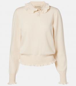 Кашемировый свитер-поло с оборками Valentino, Betulla