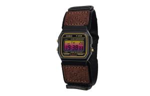 CASIO Мужские часы Retrofit Series с кварцевым механизмом и нейлоновым ремешком, черный циферблат
