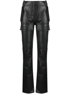 Прямые брюки из искусственной кожи Misbhv, черный