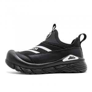 WARRIOR Скользостойкие противоударные легкие амортизирующие низкие кроссовки для бега black white kids'