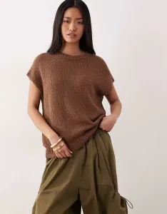 Шоколадный топ без рукавов с круглым вырезом ASOS DESIGN