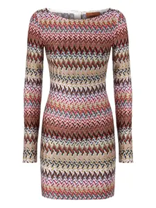 Мини-платье с длинными рукавами Missoni, коричневый