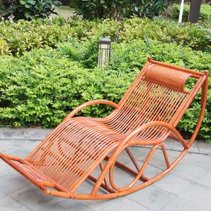 Кресло-качалка из натурального бамбука - Плетеный садовый шезлонг для отдыха