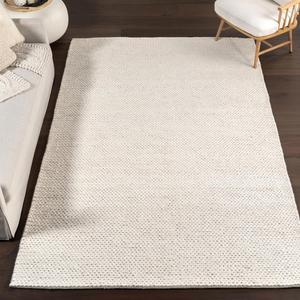 nuLOOM Penelope шерстяной плетеный handmade ковер, 61 x 92 см, off white, однотонный в стиле rustic farmhouse, для спальни, гостиной, коридора, прихожей