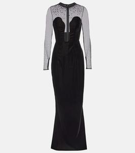 Украшенное бархатное платье Miss Sohee, черный