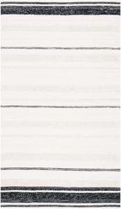 SAFAVIEH Striped Kilim Collection Ivory / Black STK512A ручной работы плоского плетения хлопковый ковер 69 x 153 см для прихожей гостиной фойе спальни