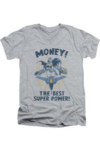 Футболка с коротким рукавом и V-образным вырезом для взрослых DC Comics Money Gildan, цвет athletic heather