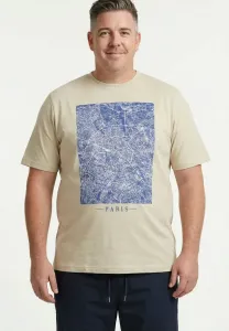 Мужская футболка, с принтом на груди, с коротким рукавом, круглым вырезом и принтом. Men Plus, Dark Cement