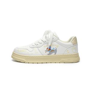LAZY BONS Высокие устойчивые к истиранию легкие дышащие нескользящие низкие скейтбордские кроссовки мужские экрю, цвет Ecru