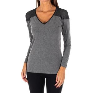 Женская уличная футболка с v-образным вырезом и длинными рукавами db756 Rossoporpora, серый