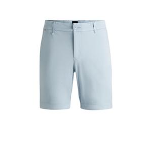 Узкие шорты из эластичного хлопкового твила BOSS, светло-голубой