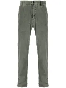 Зауженные вельветовые брюки с вышитым логотипом Incotex, зеленый