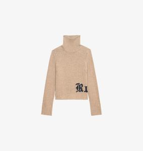 Джемпер из мериносовой шерсти с интарсией в технике «текст» от Nalma Zadig&Voltaire, цвет oatmeal