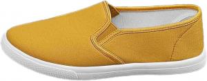 Женские повседневные слипоны из холщовой ткани, модные комфортные обувь на плоской подошве для ежедневной носки с джинсами и брюками Generic, Yellow
