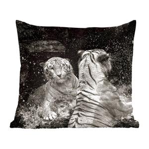 Декоративная подушка MuchoWow, диванная подушка, декоративная подушка для гостиной, 60 х 60 см, тигр, вода, дикая природа, чехол на подушку, хлопчатобумажная ткань, декоративные чехлы на подушки