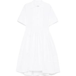 Платье миди с коротким рукавом JIL SANDER, белый