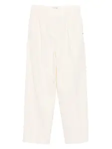 Брюки с вышитым логотипом Lacoste, кремовый