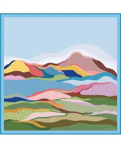 Двусторонний шарф из шерсти и шелка Ocean Breeze Jessie Zhao New York, синий