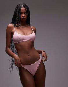 Плавки-бикини ARKET mix & match с жатым эффектом розового цвета