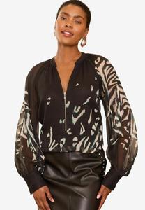 Блуза FRONT MIX LONG SLEEVE Love & Roses, черный