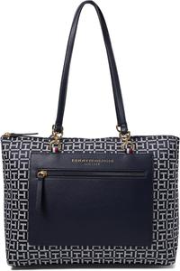 Сумка-тоут Tommy Hilfiger Amelia II с монограммой и жаккардом, Navy/White