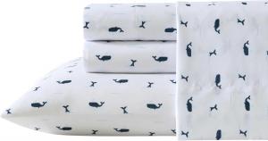 Nautica Kids Комплект постельного белья, размер Queen, наволочки, супермягкое и уютное, для детской комнаты, цвет Caspian Whales Navy